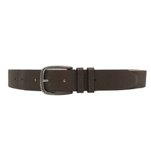 Charger l'image dans la galerie, Ceinture en cuir grainé – Boucle argent mat | Élégance artisanale