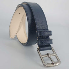 Charger l'image dans la galerie, Ceinture Étrivière Cuir Grainé Marine Maison Berthille