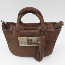 Charger l'image dans la galerie, Petit Sac à main en nubuck chocolat