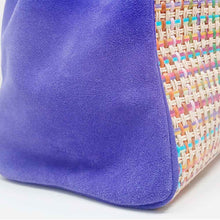 Load image into Gallery viewer, Sac à main en raphia et velours violet | Berthille