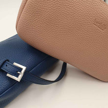 Load image into Gallery viewer, Sac pochette bandoulière cuir rose poudré ou bleu profond Berthille