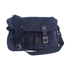 Charger l'image dans la galerie, Sac Besace Pêche toute douce en velours tressé marine