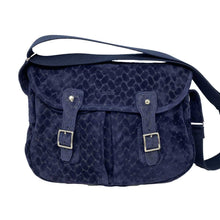 Charger l'image dans la galerie, Sac Besace Pêche toute douce en velours tressé marine