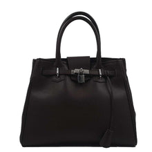 Load image into Gallery viewer, Sac à main raffiné en cuir Noir Maison Berthille