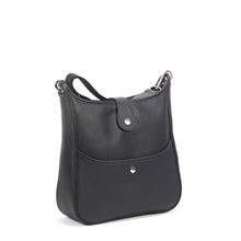 Load image into Gallery viewer, Sac à main en cuir noir grainé profil | Maison Berthille