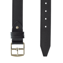 Charger l'image dans la galerie, Ceinture Berthille Étrivière couleur noir, tannage végétal, extérieur en cuir grainé pleine fleur, vue d'en haut.