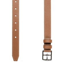Charger l'image dans la galerie, Ceinture Berthille Mini Étrivière couleur tan, tannage végétal, extérieur en cuir grainé pleine fleur, vue d'en haut.