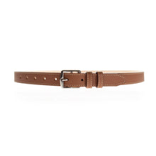 Charger l'image dans la galerie, Ceinture Berthille Mini Étrivière couleur tan, tannage végétal, extérieur en cuir grainé pleine fleur, vue de face.