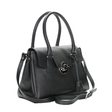 Load image into Gallery viewer, Sac Berthille Mini Cortina noir, tannage végétal, extérieur en cuir grainé plaine fleur, vue lateral.