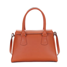 Charger l'image dans la galerie, Sac Berthille Mini Cortina orange, tannage végétal, extérieur en cuir grainé plaine fleur, vue de dos.
