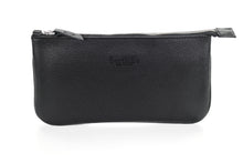 Load image into Gallery viewer, Berthille Pochette Lord couleur noir, en cuir grainé, vue de face.