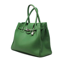 Load image into Gallery viewer, Sac à main raffiné en cuir vert herbe Maison Berthille