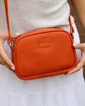 Minaudière cuir orange butano bandoulière Berthille