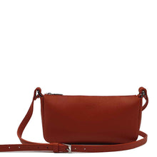 Load image into Gallery viewer, Pochette Bandoulière Cuir Orange Haute Maroquinerie Berthille
