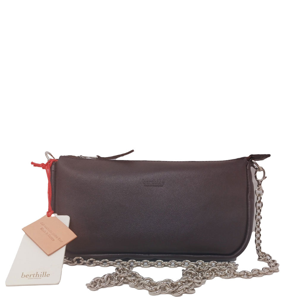 Pochette Berthe en Cuir Lisse Nappa Tabacco | Capsule Hiver 2024-2025 Berthille