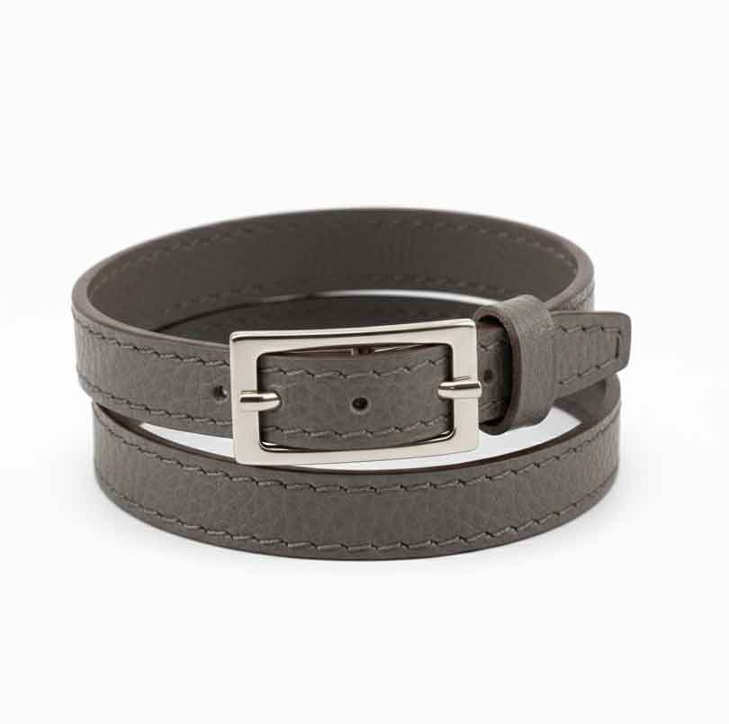 Bracelet Double Tour en Cuir Grainé | Maison Berthille