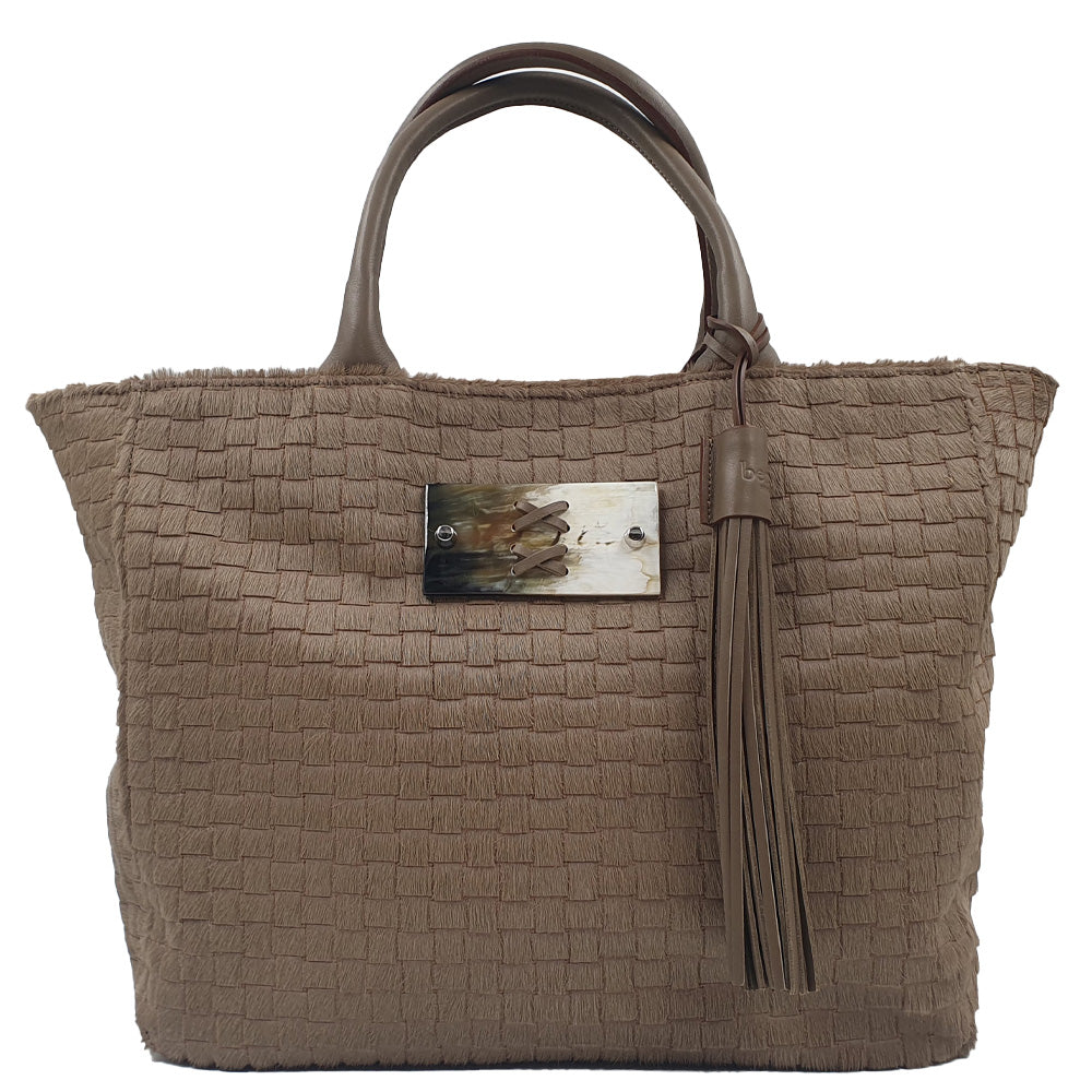 Cabas Scarlett Poil de vachette Quadra taupe