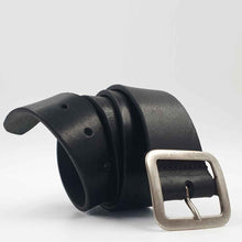 Load image into Gallery viewer, Ceinture en cuir croupon 4 cm – Boucle laiton argent vieilli
