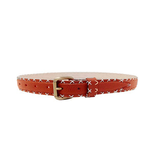 Ceinture cuir point de croix POMODORRO