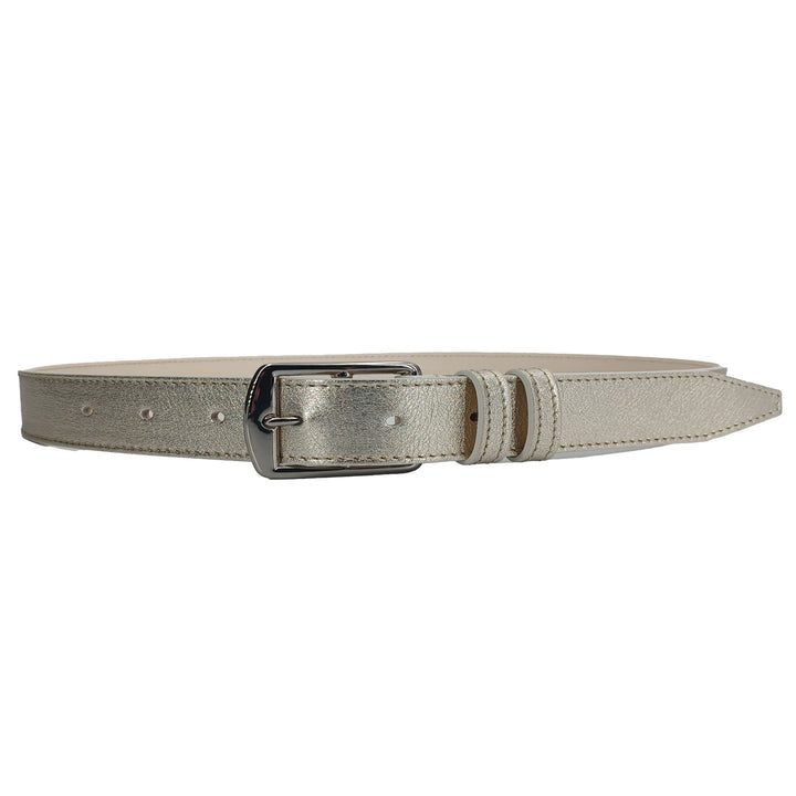 Ceinture en cuir doré "champagne" Maison Berthille
