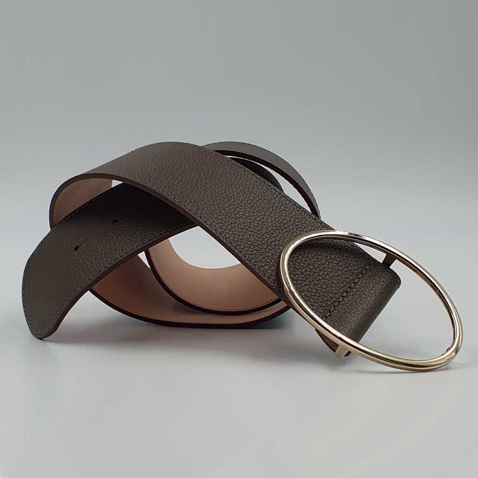 Ceinture en cuir grainé pleine fleur | atelier Maroquinerie Berthille