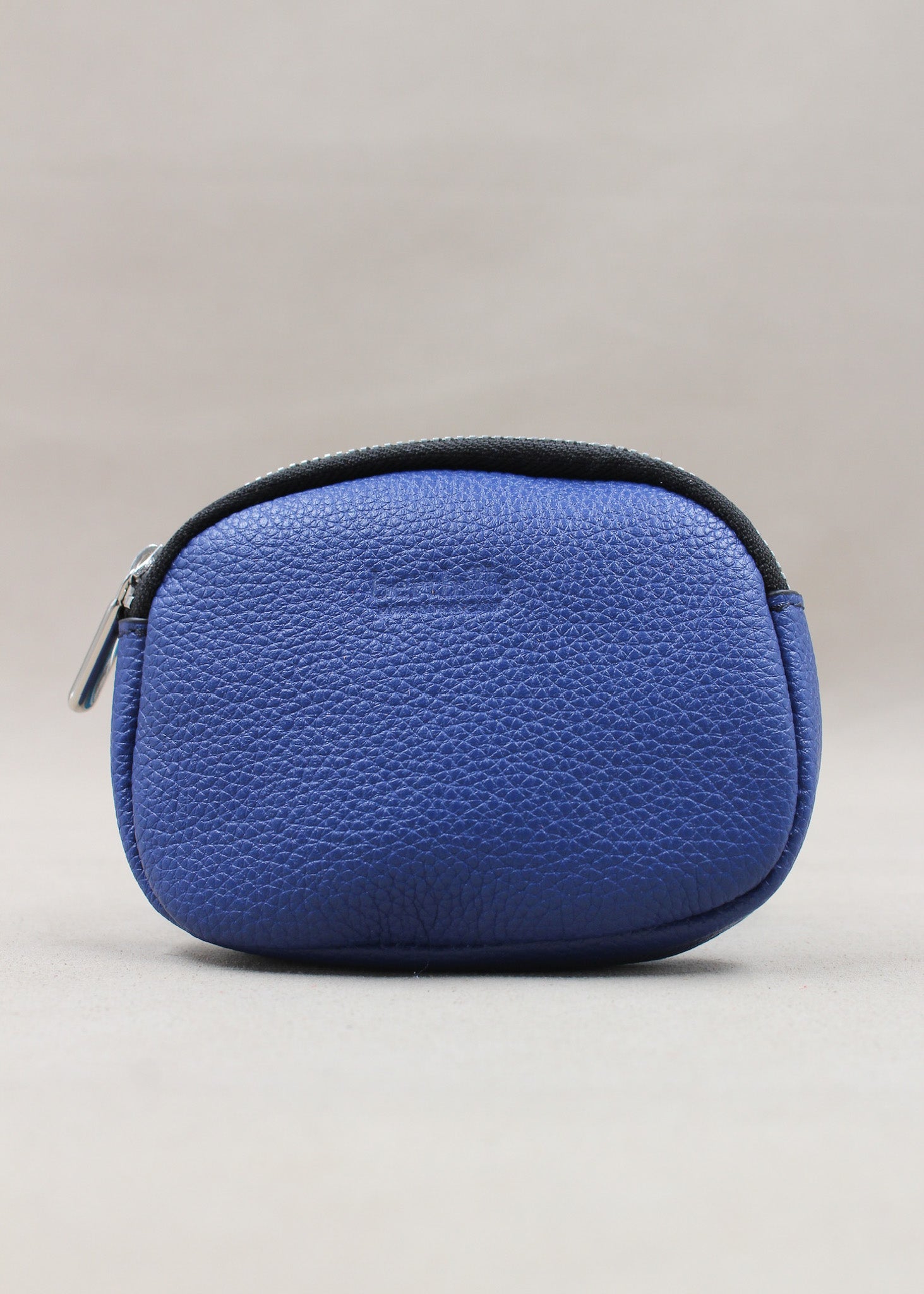 Porte-monnaie en cuir de vachette coloris bleu marine, petit format zippé fait main – Berthille Atelier de Maroquinerie