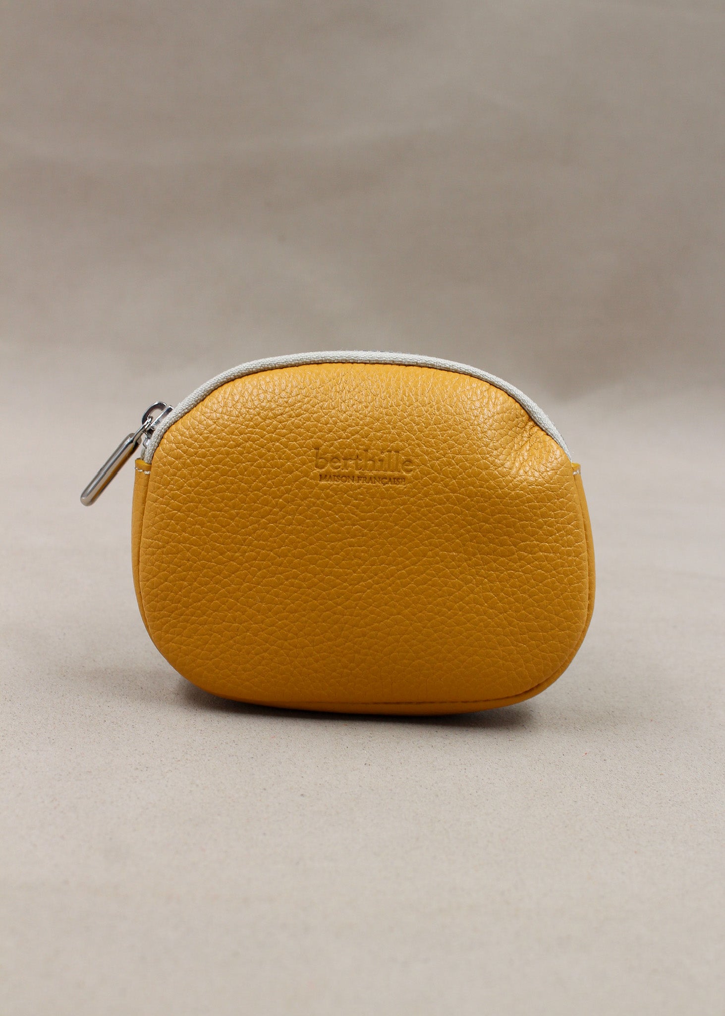 Porte-monnaie cuir vachette coloris jaune moutarde safran, petite maroquinerie fait main – Berthille Atelier de Maroquinerie