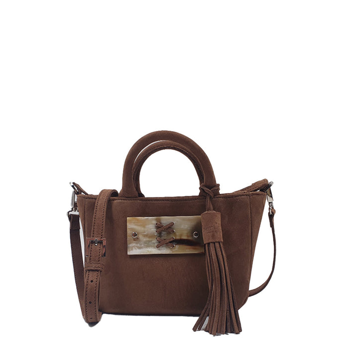 Petit Sac à main en nubuck chocolat