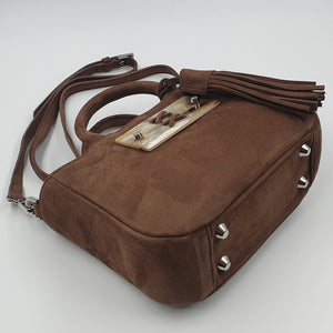 Petit Sac à main en nubuck chocolat