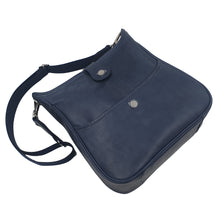Charger l&#39;image dans la galerie, Sac Bandoulière Cuir gras bleu &quot;sauvage jean&quot; - Maison Berthille
