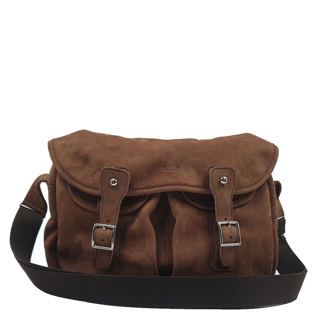 Sac Pêche Cuir Nubuck Chocolat