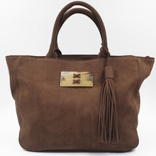 Charger l&#39;image dans la galerie, Cabas Scarlett Cuir nubuck chocolat
