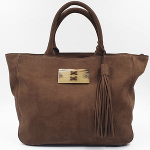 Cabas Scarlett Cuir nubuck chocolat