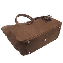 Charger l&#39;image dans la galerie, Cabas Scarlett Cuir nubuck chocolat
