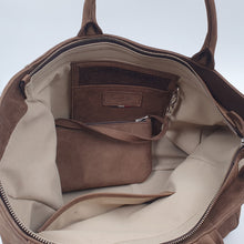 Charger l&#39;image dans la galerie, Cabas Scarlett Cuir nubuck chocolat
