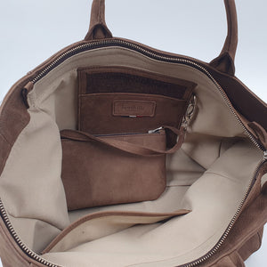 Cabas Scarlett Cuir nubuck chocolat