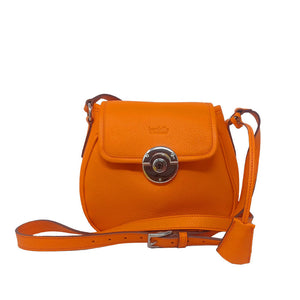 Sac bandoulière en cuir orange mandarine peps Berthille