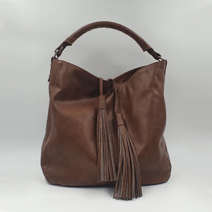 Sac Porté Épaule en Cuir Gras Marron | Maison Berthille