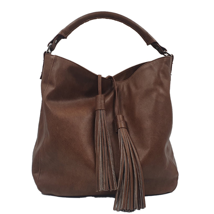 Sac Porté Épaule en Cuir Gras Marron | Maison Berthille
