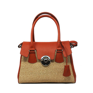 Mini Sac à main Cortina en Paille & Cuir | Maison Berthille