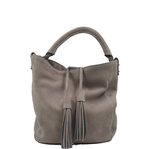 Sac Petit Hermine Cuir Nubuck Cenere
