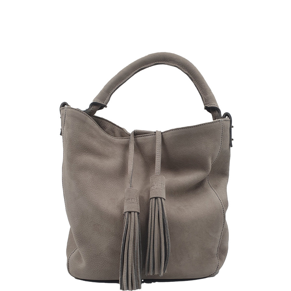 Sac Petit Hermine Cuir Nubuck Cenere
