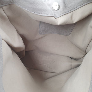 Sac Petit Hermine Cuir Nubuck Cenere