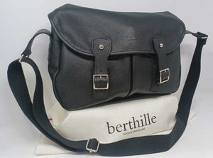 Sac à main Pêche en cuir grainé Noir | Maison Berthille