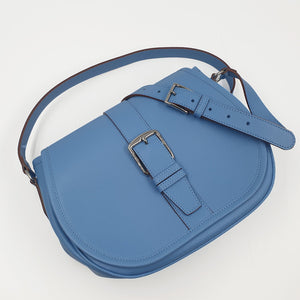 Sac Bandoulière en cuir grainé bleu ciel | Maison Berthille