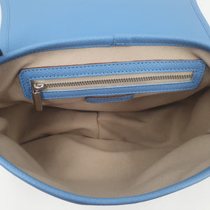 Sac Bandoulière en cuir grainé bleu ciel | Maison Berthille