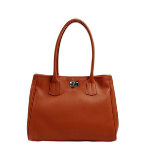 Sac en cuir orange porté épaule - Cuir Véritable - Maison Berthille