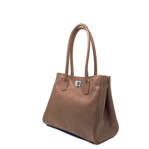 Sac en cuir camel porté épaule - Cuir Véritable - Maison Berthille