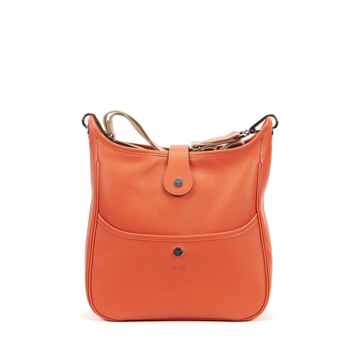 Sac à main en cuir orange grainé | Maison Berthille