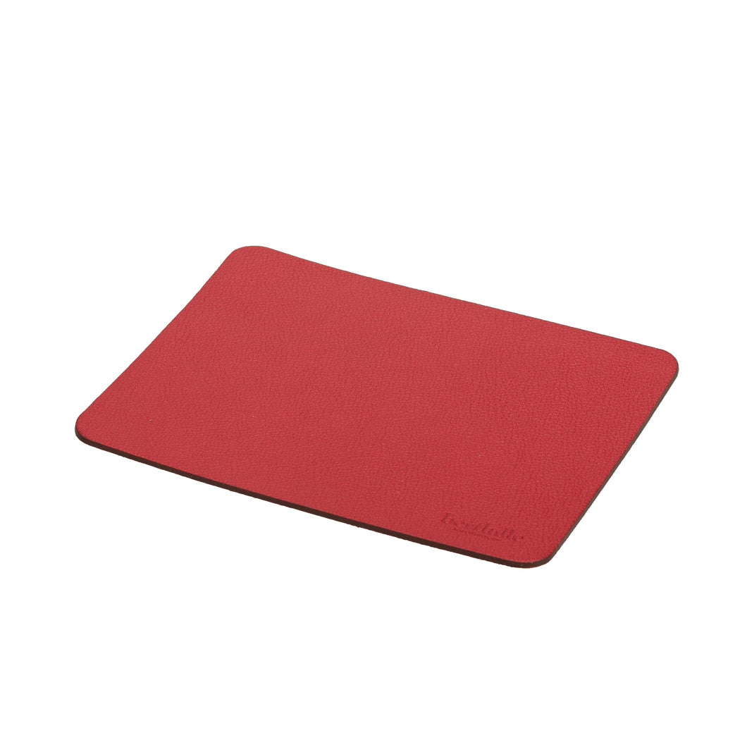 Tapis de souris en cuir rouge | Accessoire Bureau Maison Berthille